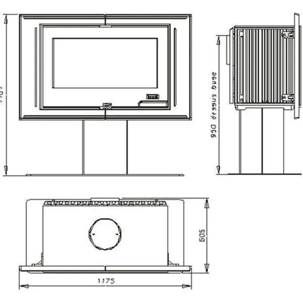 Poêle à bois fonte GODIN MOURIEZ 14Kw anthracite – Image 2