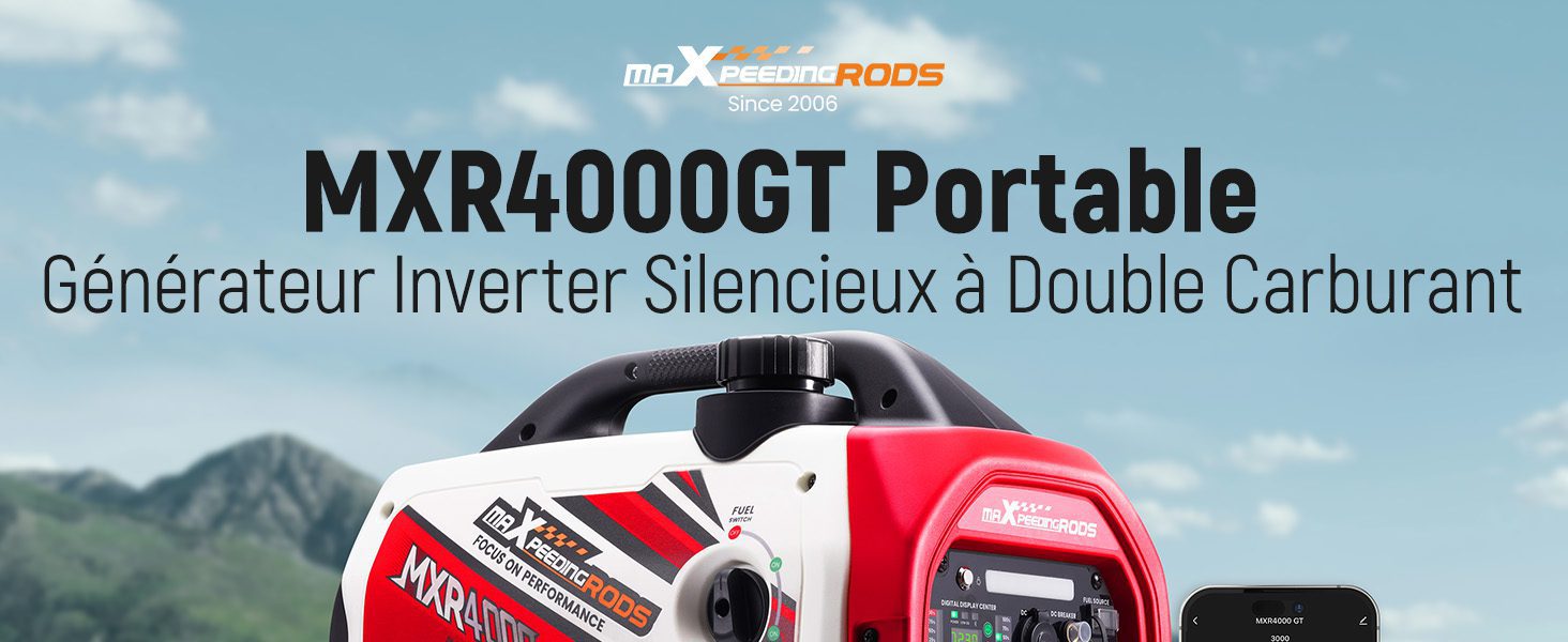 maXpeedingrods Groupe Electrogene Silencieux GPL et Essence 3500W Inverter Générateur Démarrage via App Bluetooth® – Image 10