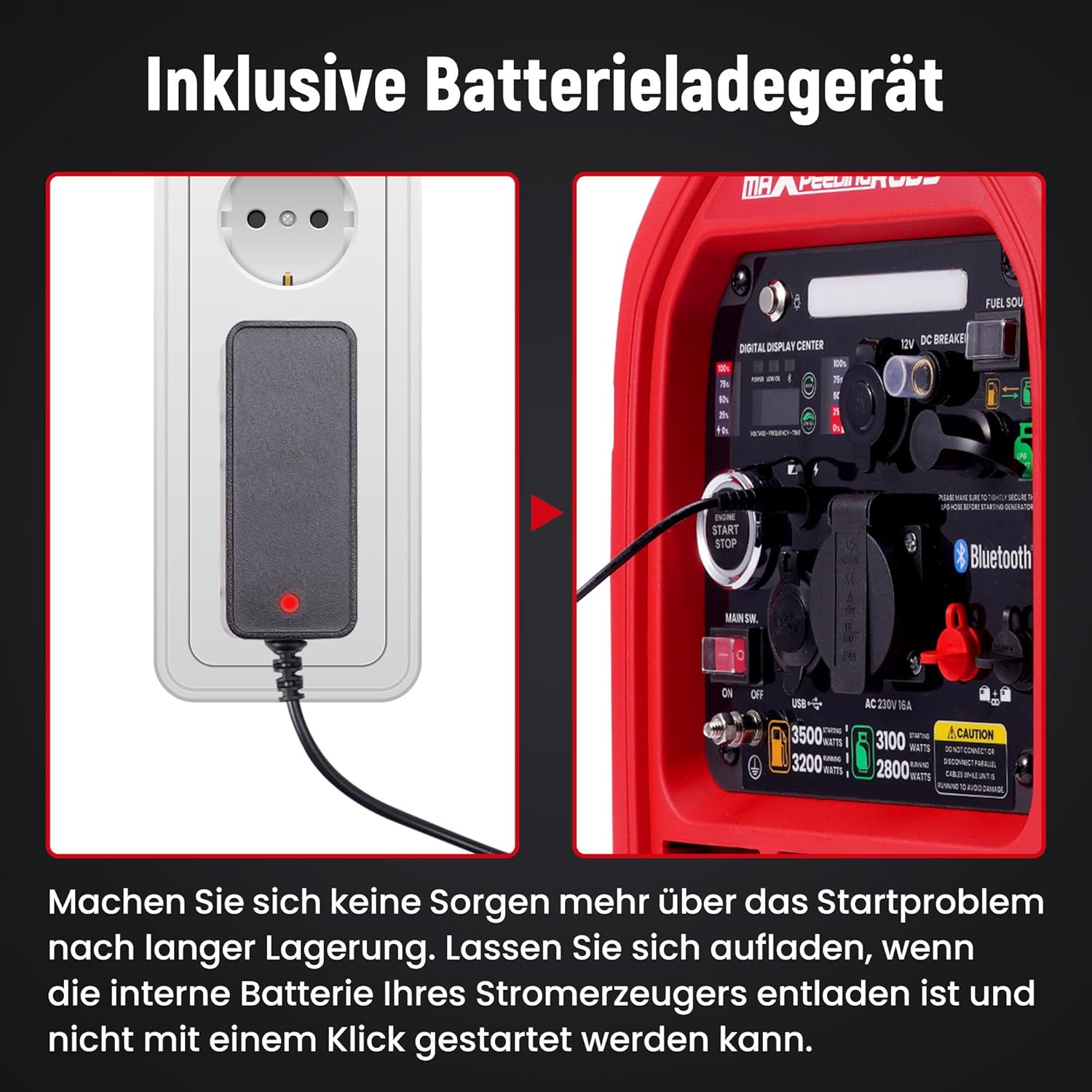maXpeedingrods Groupe Electrogene Silencieux GPL et Essence 3500W Inverter Générateur Démarrage via App Bluetooth® – Image 4
