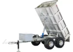 Remorque double essieux 4 roues 1400kg benne galvanisée basculante hydraulique 2000x1170x400mm Torros