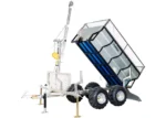 Remorque double essieux 4 roues 1400kg benne galvanisée basculante + grue 2000x1070x580 mm Torros