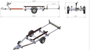 Remorque porte bateau UNITRAILER JET ALU PTAC 750 kg