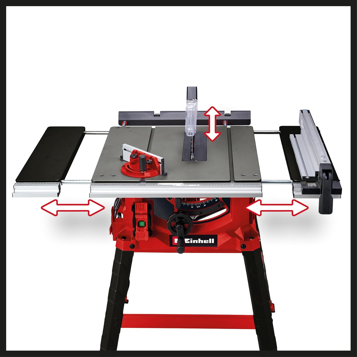 Einhell Scie circulaire sur table TC-TS 2225 U (max. 2200 W, lame de scie Ø254 x ø30 mm, butée parallèle/angle, démarrage progressif, lame de scie inclinable, réglage en hauteur jusqu'à 80 mm) – Image 3