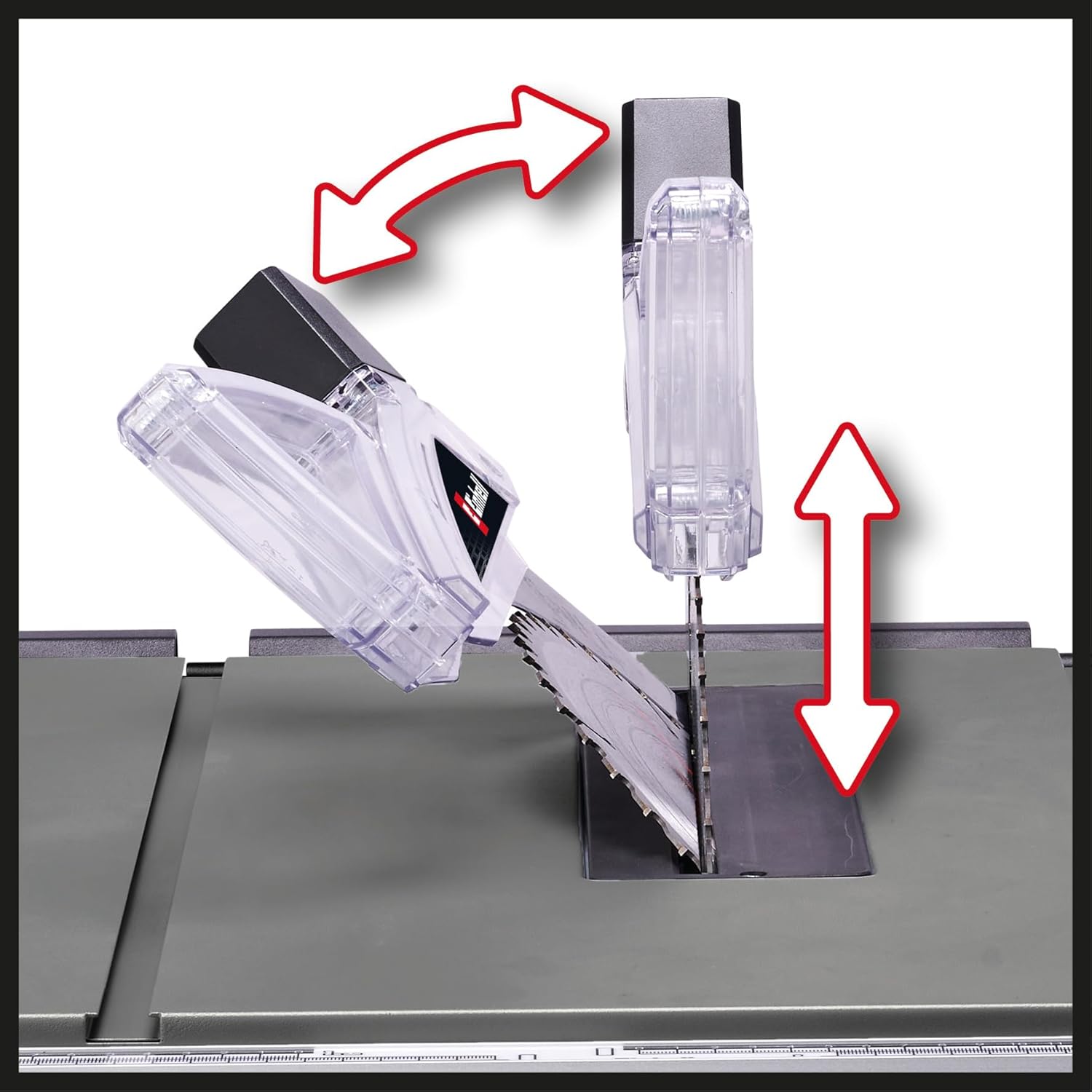 Einhell Scie circulaire sur table TC-TS 2225 U (max. 2200 W, lame de scie Ø254 x ø30 mm, butée parallèle/angle, démarrage progressif, lame de scie inclinable, réglage en hauteur jusqu'à 80 mm) – Image 7