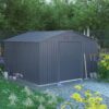 Abri de jardin métal 13m² FIRST anthracite + kit d'ancrage X-METAL