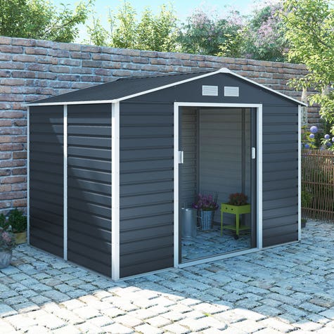Abri de jardin métal anthracite 6,5 m² + kit d'ancrage – Image 6