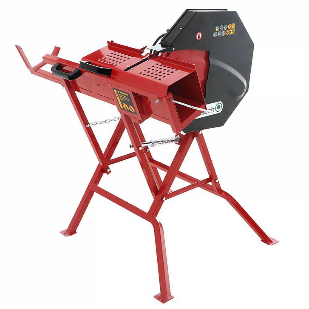 GeoTech SA 410 - Scie à bûches circulaire à chevalet électrique - coupe max 140 mm