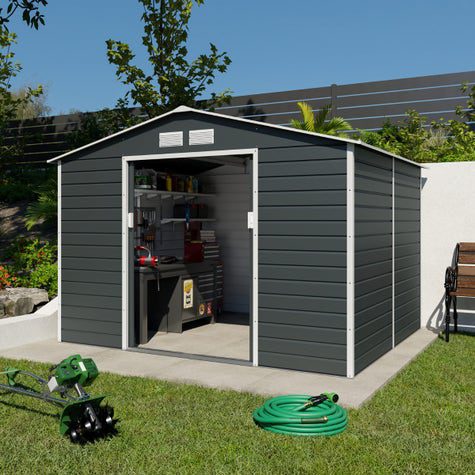 Abri de jardin métal anthracite 6,5 m² + kit d'ancrage – Image 2