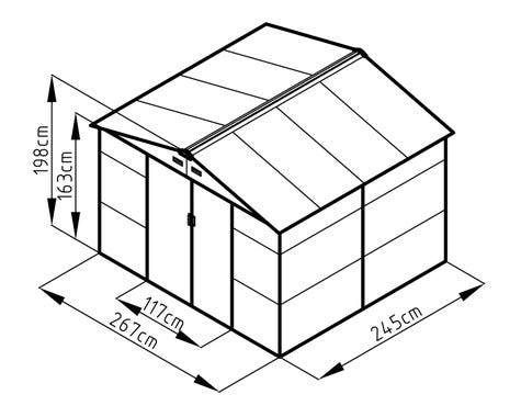 Abri de jardin métal anthracite 6,5 m² + kit d'ancrage – Image 4