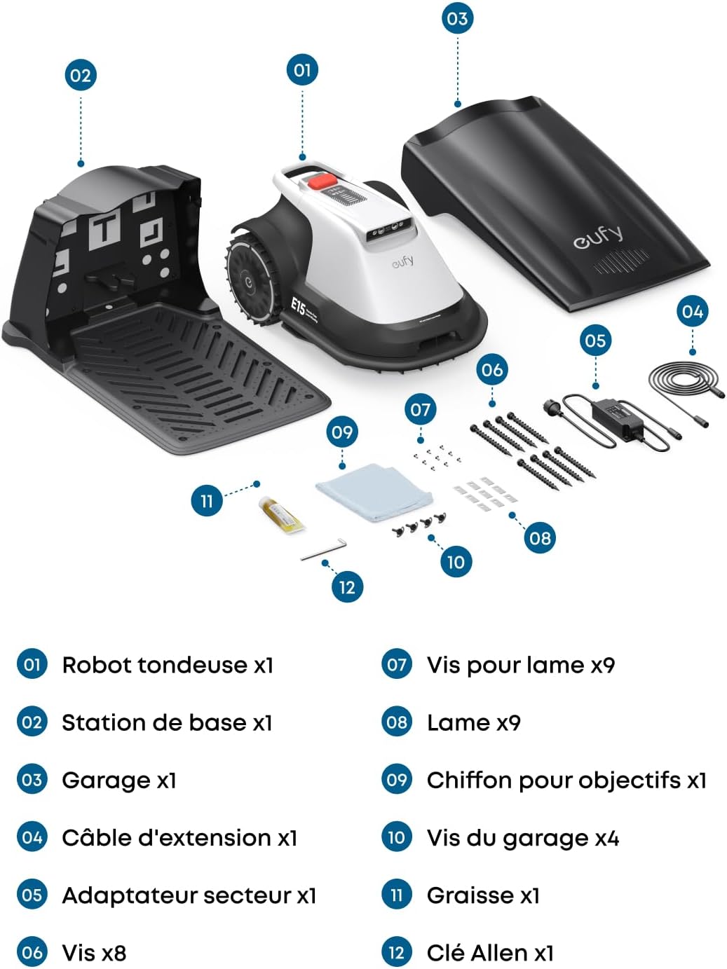 Robot tondeuse Eufy E15 Solo sans fil entrée gamme – Image 8