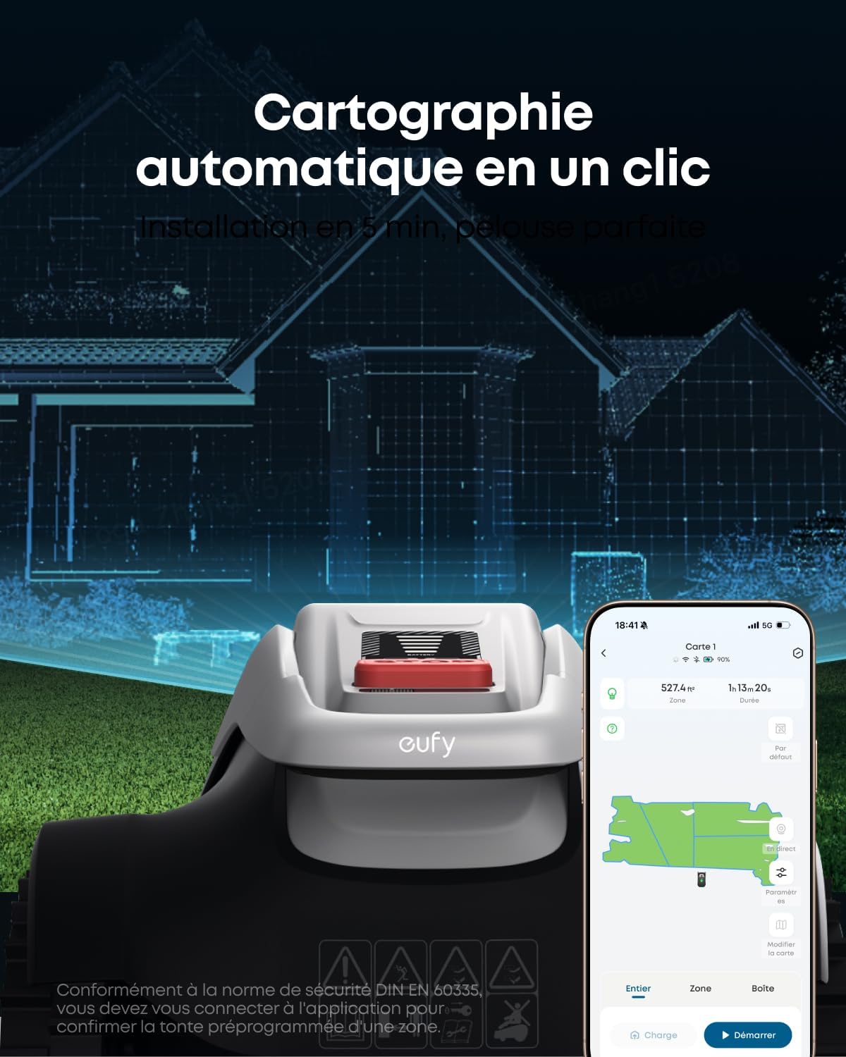 Robot tondeuse Eufy E15 Solo sans fil entrée gamme – Image 4