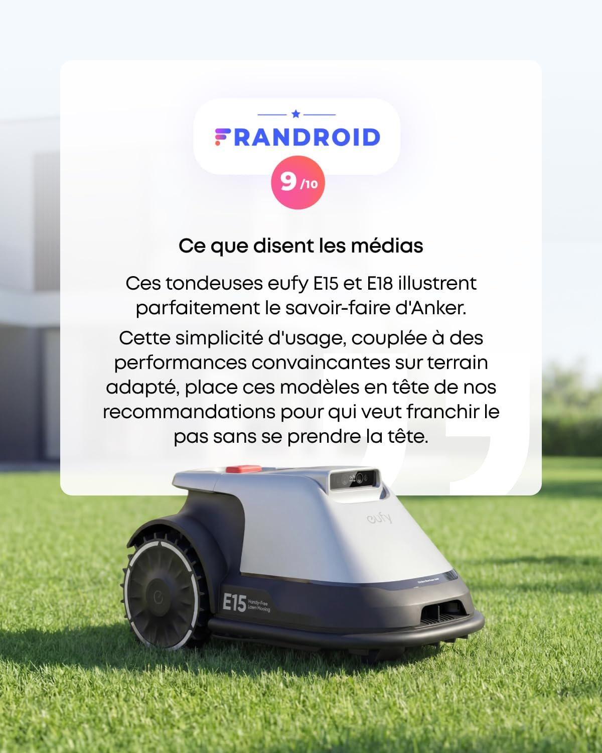 Robot tondeuse Eufy E15 Solo sans fil entrée gamme – Image 10