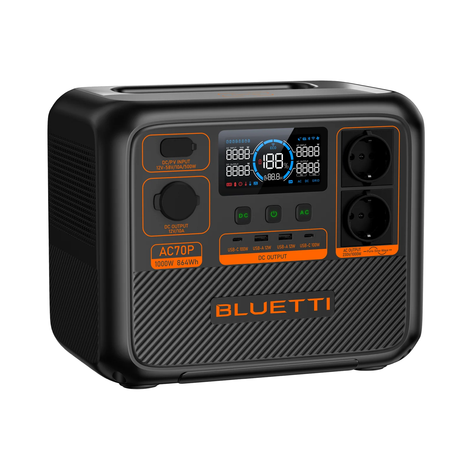 Station électrique portable Bluetti AC70P LiFePO4 864 Wh – Image 2